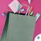 Amiff Sage Shopping Bags 8 x 4.75 x 10.5 Pack of 50 Sage Green Paper Bags with Handles 150 GSM Sage Green Kraft Bags with Handles Natural Sage Gift Bags with Handles Sage Color Gift Bags Bulk